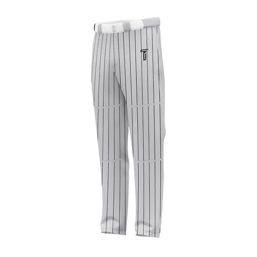 Tonton Modern Grey Pinstripe Baseball Pants - Custom Sublimated Teamwear with Reinforced Knees