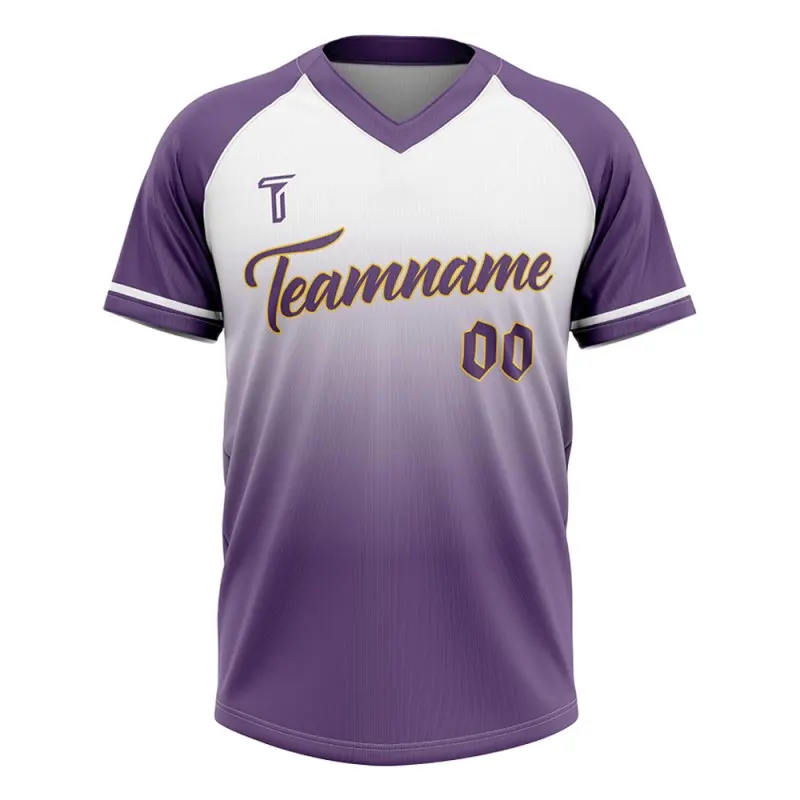 TONTON-Royal-lila Ombré-Baseball-T-Shirt – individuell sublimierter Raglan-Pullover mit hochelastischem Material