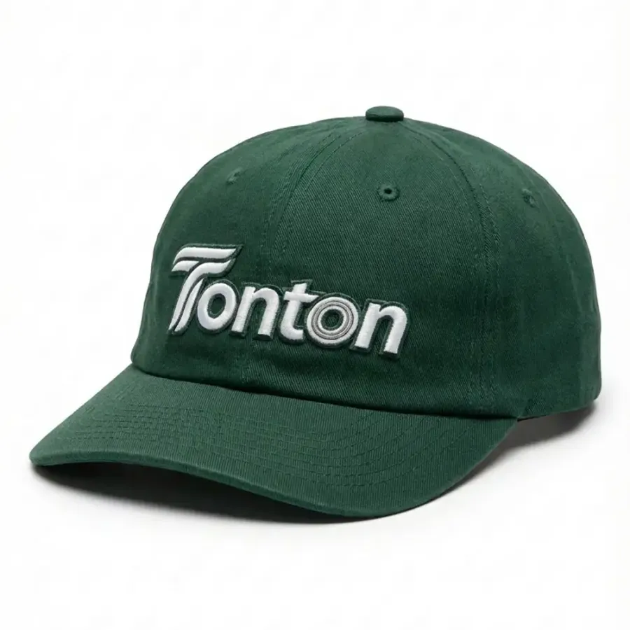 TONTON Premium-Einheitsfarbene Baseballcap in Waldgrün – professionelle Kappe mit gebogenem Rand und 3D-Logo