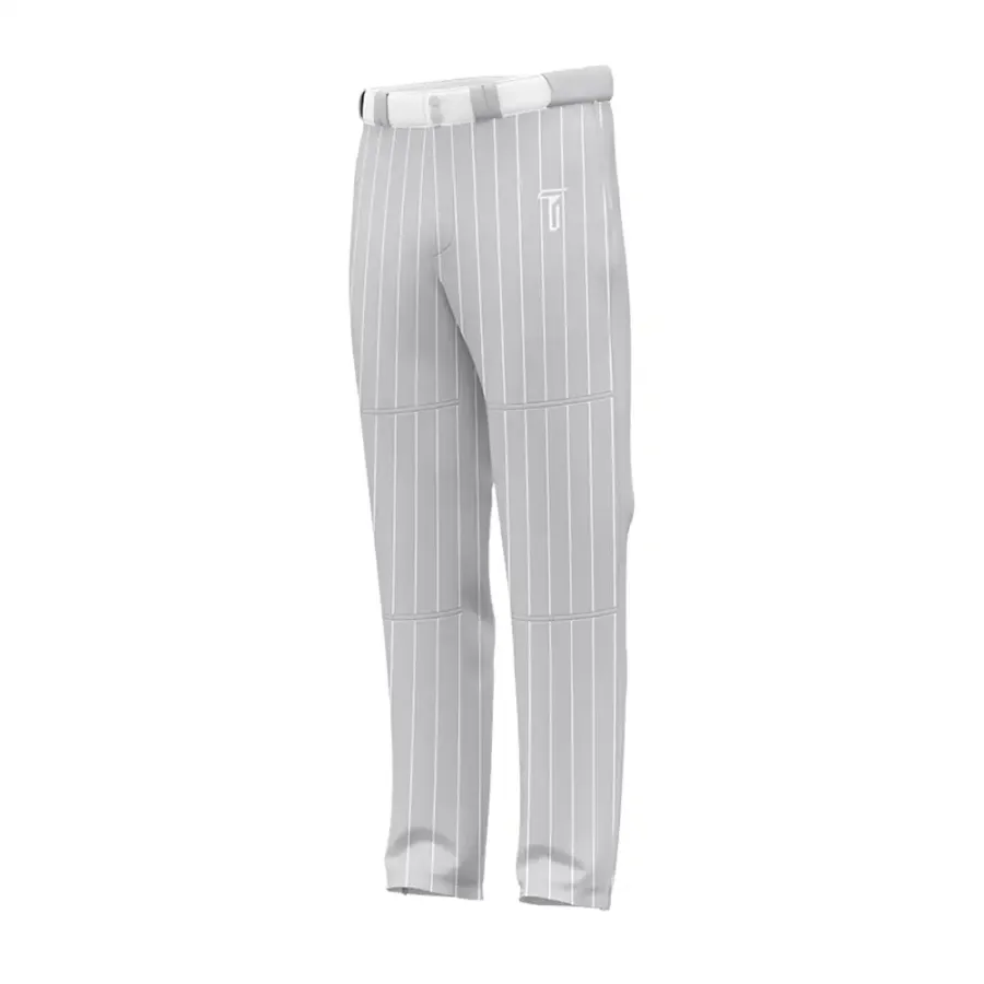 TONTON Vintage-Grau-Pinstripe-Baseballhosen – professioneller Heavyweight-Stoff für Mannschaftsuniformen