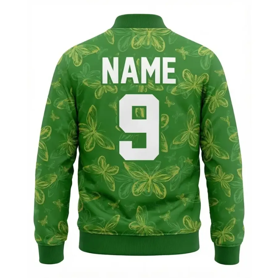 TONTON Nature Inspired Butterfly Pattern Baseball Jacket - Kākahu Tīma Kōwhai Custom Sublimated