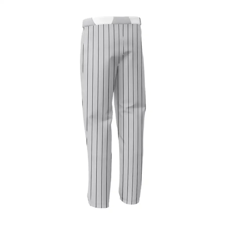 TONTON Modern Grey Pinstripe Baseballhosen – individuell sublimiertes Teamwear mit verstärkten Knien