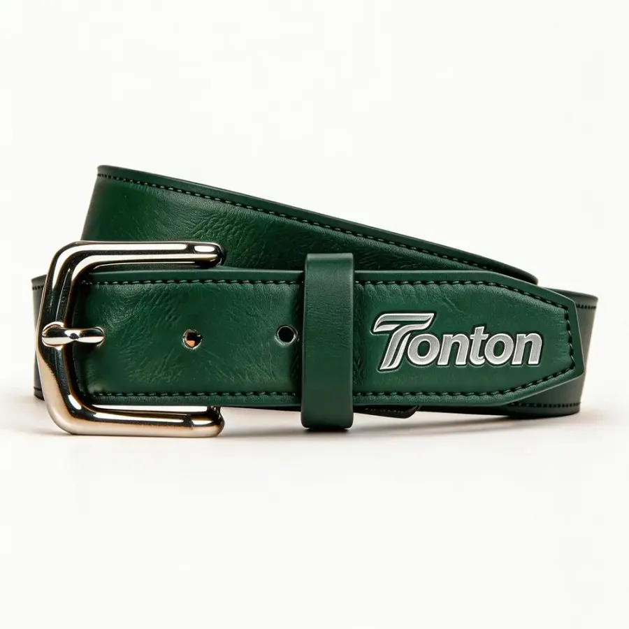 TONTON Classic dunkelgrüner Baseball-Gürtel – robustes Custom-Modell mit verstärkter Schnalle