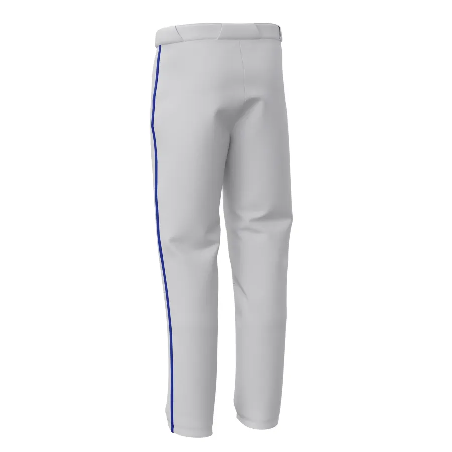 TONTON individuelle Baseballhose in hellgrau mit navyblauen Seitennähten – Pro-Dri-Leistungsstoff