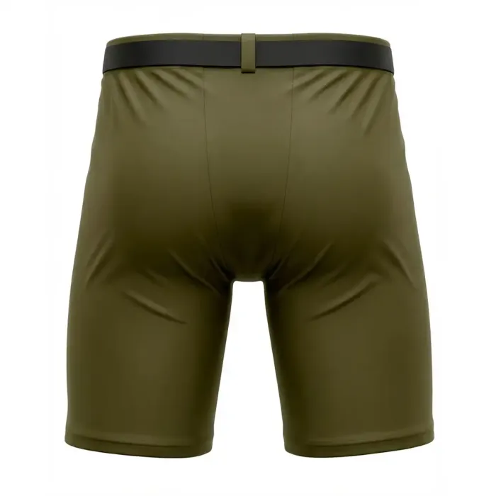 tonton solid olive green custom hockey shell pants back view minimalist athletic gear