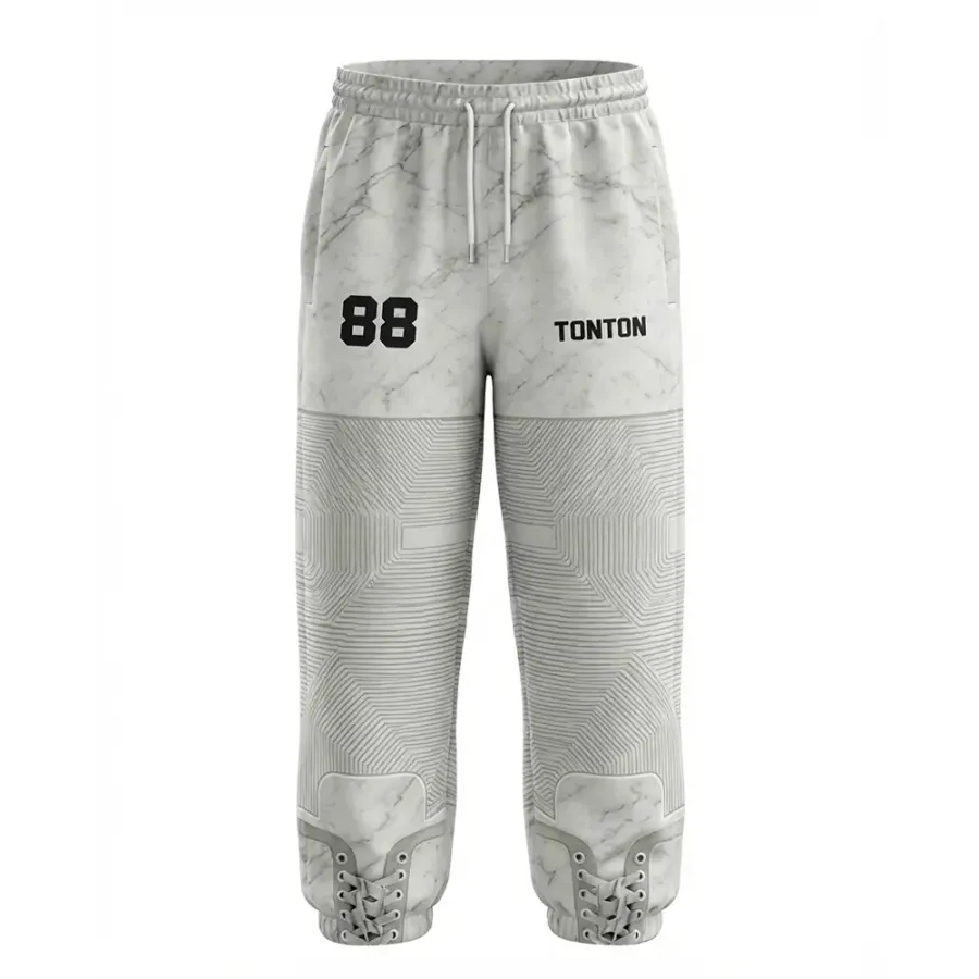 TONTON-White-Marble-Struktursportanzug für Hockey – minimalistisches, individuelles Teamwear für den Alltag abseits des Eises
