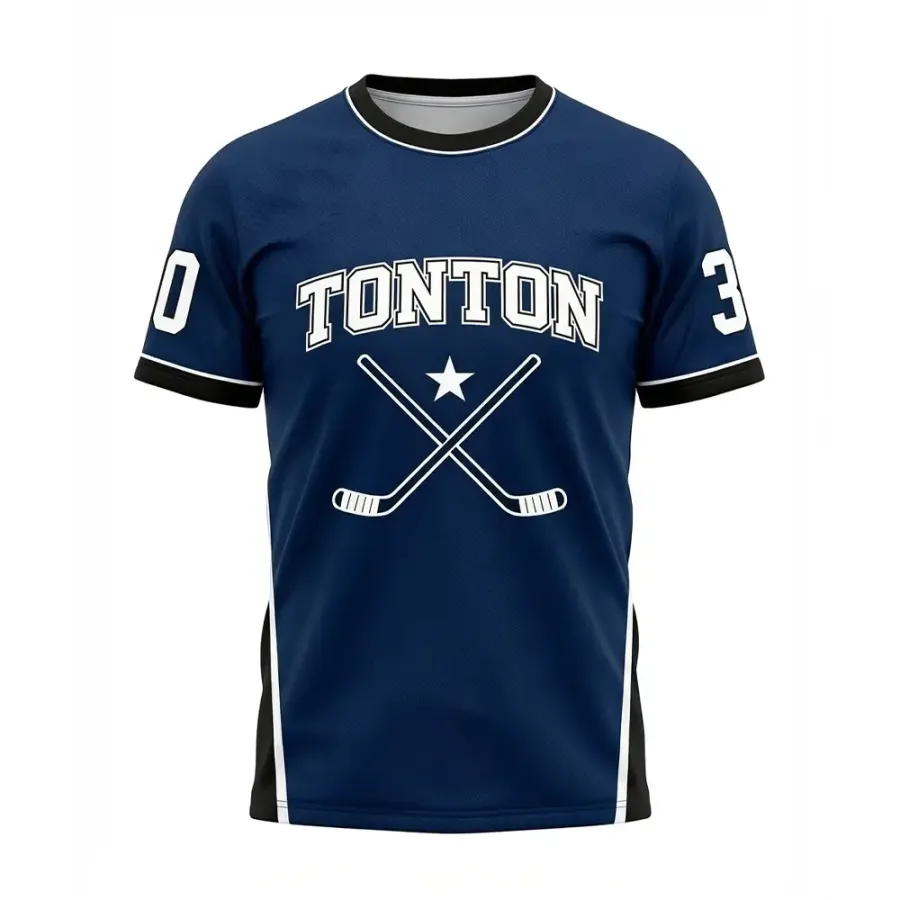 TONTON Classic Navy Crossed Sticks Hockey-Trainingshemd – Professionelle Team-Ausrüstung