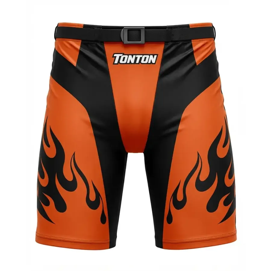 TONTON Inferno Fire Flame individuelle Hockeyhosen-Shell – Mutige sublimierte Team-Spirit-Bekleidung