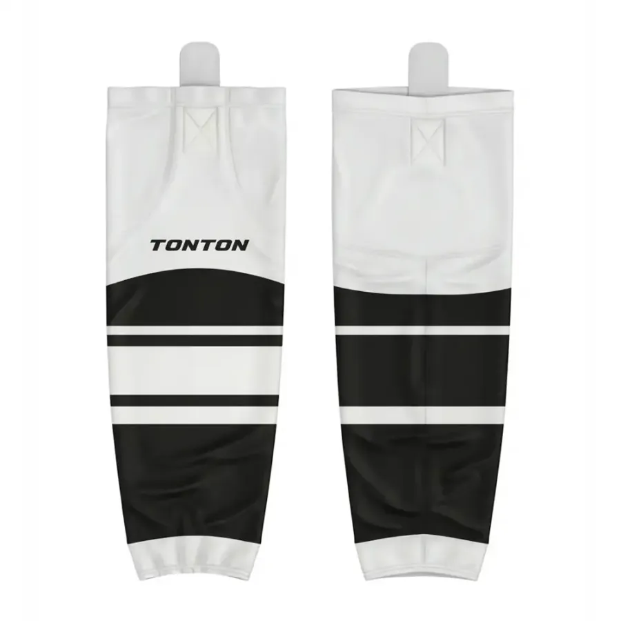 TONTON Classic-Hockeystrümpfe in Schwarz-Weiß mit Streifenmuster – professionelle sublimierte Teamwear