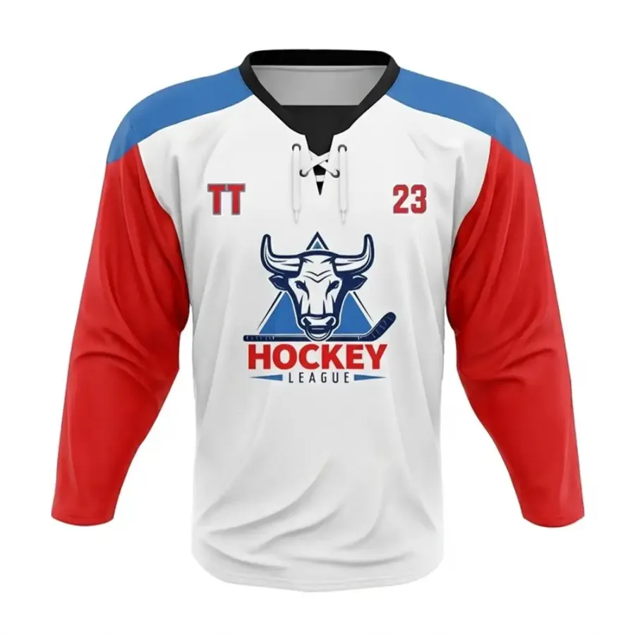 TONTON-Team-Spirit-Hockeytrikot – Rot-Weiß-Blau, leistungsstarkes Spiel-Outfit