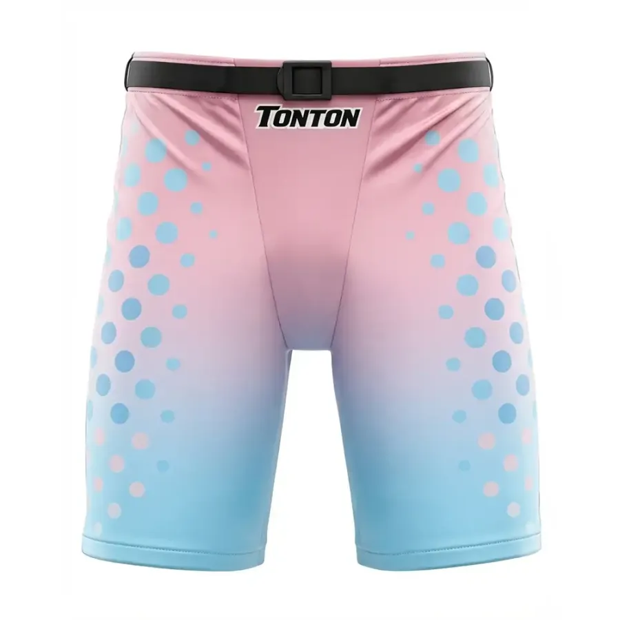 TONTON-Pastellrosa- und -blauer Punkte-Gradient-Hockey-Shell – Einzigartige sublimierte Fashion-Teamwear