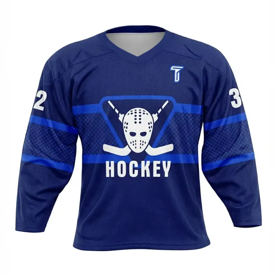 TONTON-Royalblauer Hockeytrikot mit Mesh-Details im Torwart-Schnitt – professionelle Hochleistungsausrüstung