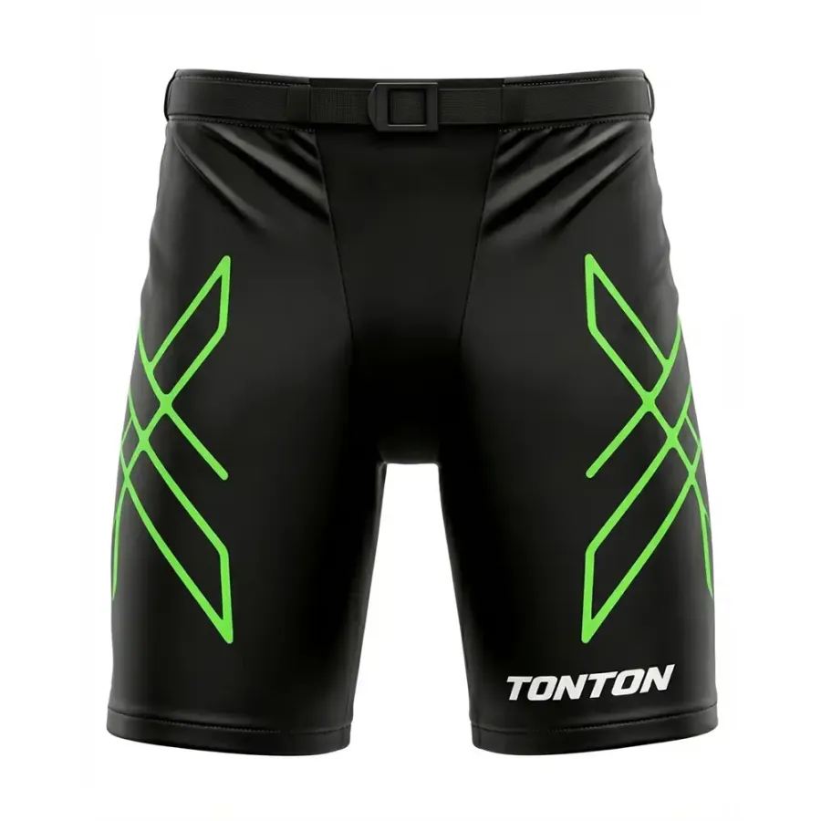 TONTON Cyberpunk Neon-Grün geometrische Hockey-Schale – langlebige Pro-Style Sublimationshose