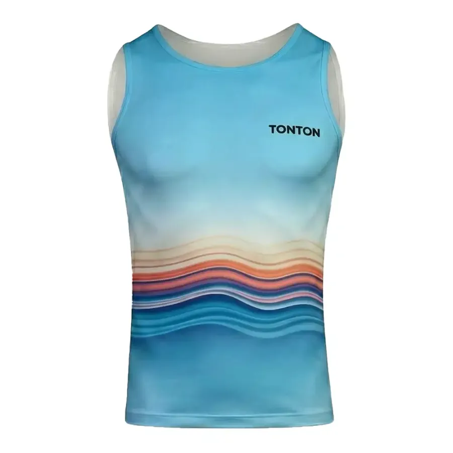 TONTON Horizon Wave Blue Wrestling-Rashguard – ultradichter Sitz mit 4-Wege-Stretch-Stabilität
