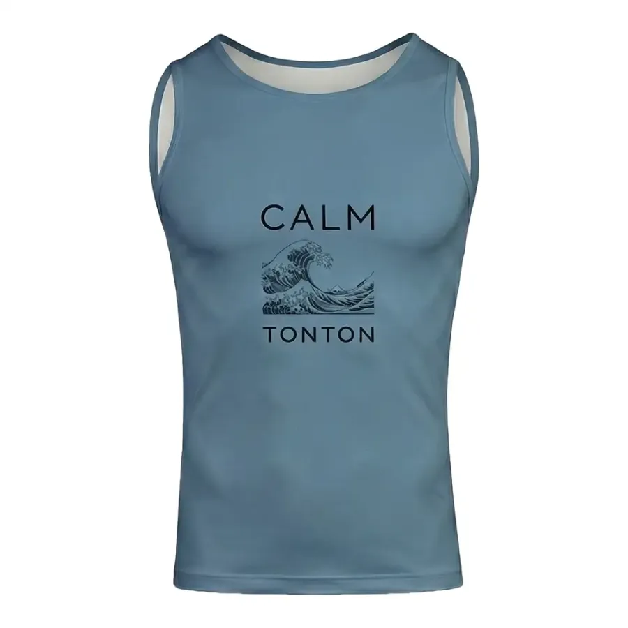 TONTON Calm Wave Steingrau Wrestling-Singlet – verstärkte 6-Faden-Naht für Kampfsport