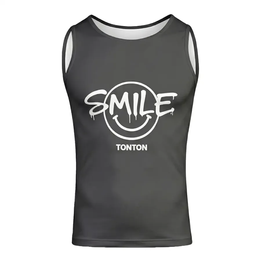 Tonton-Smile-Grafik-Wrestling-Singlet – ultradichter Kompressionsstoff mit Schutz vor Matte-Abrieb
