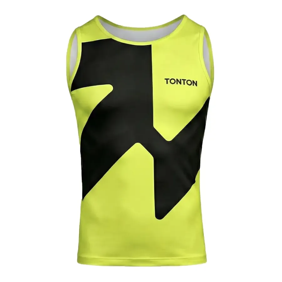 TONTON Neon-geometrisches Combat-Kompressions-Top – Hochsichtbares, mattensicheres Wrestling-Equipment