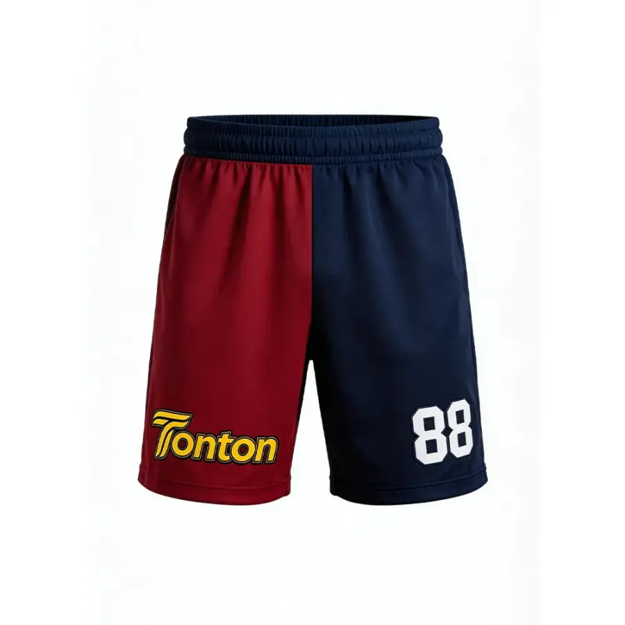 Tonton – Shorts de joc de lacrosse în două nuanțe, maro și bleu marin – Uniformă din pânză sublimată integral, respirabilă