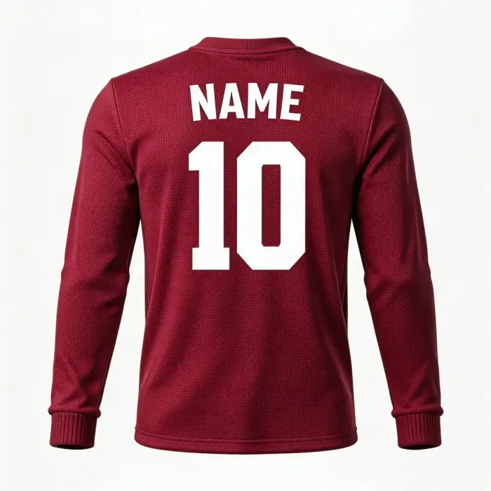 tonton burgundy custom lacrosse shooting shirt back view featuring name and number 10 athletic apparel