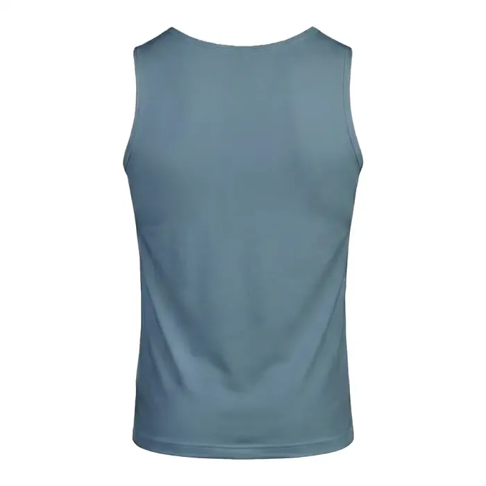 tonton solid slate blue custom wrestling base layers back view athletic tight-fitting vest