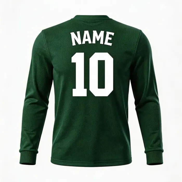 tonton dark green custom lacrosse shooting shirt back view displaying personalized name and number 10