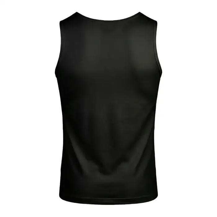 tonton solid black custom wrestling base layers back view performance tight-fitting vest