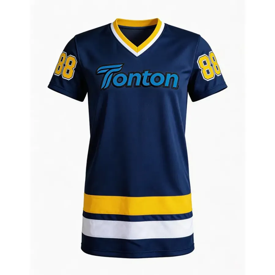 Tricou de joc pentru lacrosse TONTON în nuanță albastru marin – îmbrăcăminte sportivă de înaltă performanță Pro-Mesh, care absoarbe și evapora transpirația