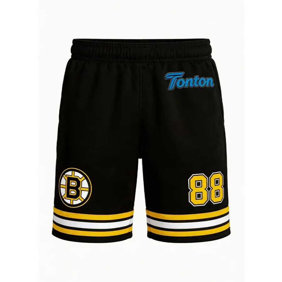 Shorts de lacrosse Tonton Black „B” cu emblema – uniformă sublimată din pro-mesh care elimina umiditatea