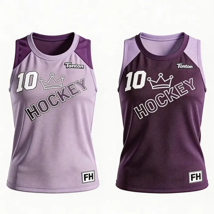 tonton light purple custom lacrosse reversible pinnies front side with diagonal text and number 10