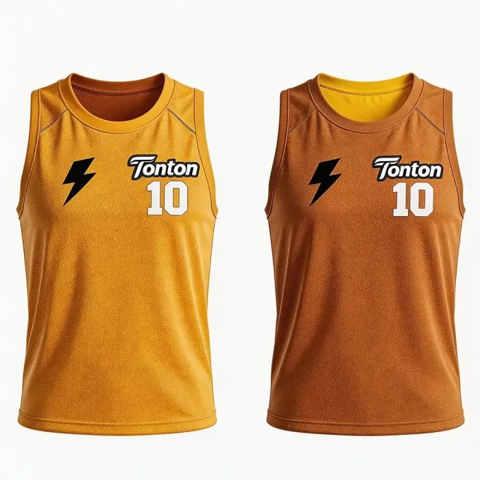 tonton yellow custom lacrosse reversible pinnies front side with lightning bolt graphic team apparel