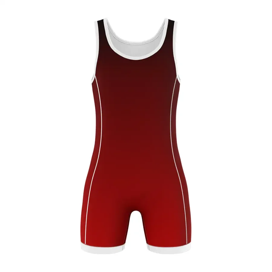 TONTON Classic Burgunder Athletic-Cut Wrestling-Singlet – Hochleistungs-Ausrüstung mit verstärkter 6-Faden-Naht
