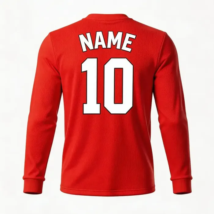 tonton red custom lacrosse shooting shirt back view with custom name and number 10 team gear