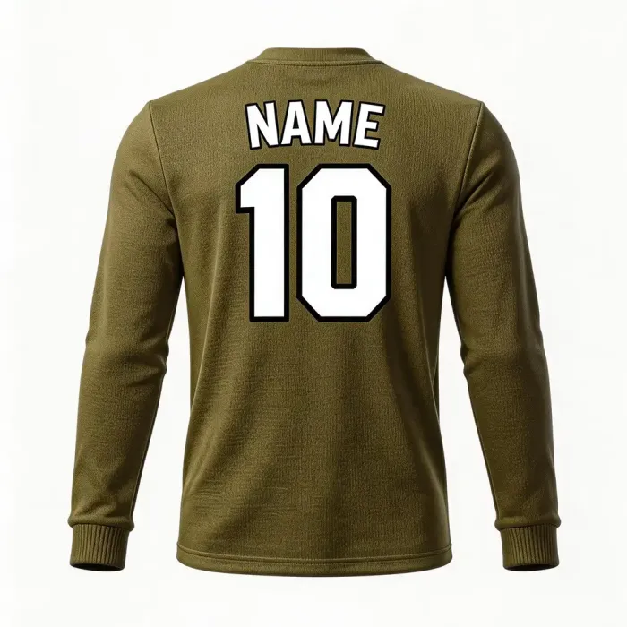 tonton olive green custom lacrosse shooting shirt back view showing custom name and number 10