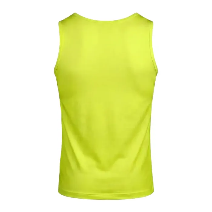 tonton bright neon yellow custom wrestling base layers back view activewear tight-fitting vest