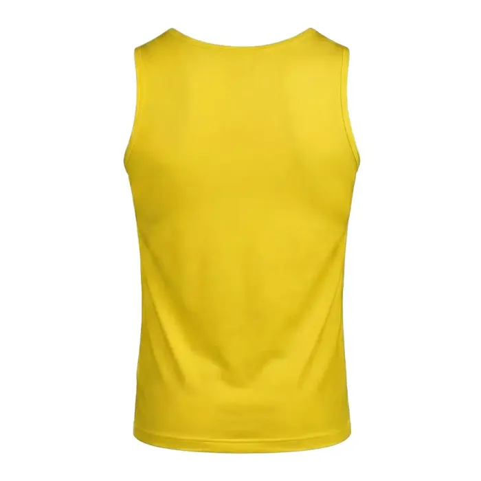 tonton solid yellow custom wrestling base layers back view youth athletic tight-fitting vest