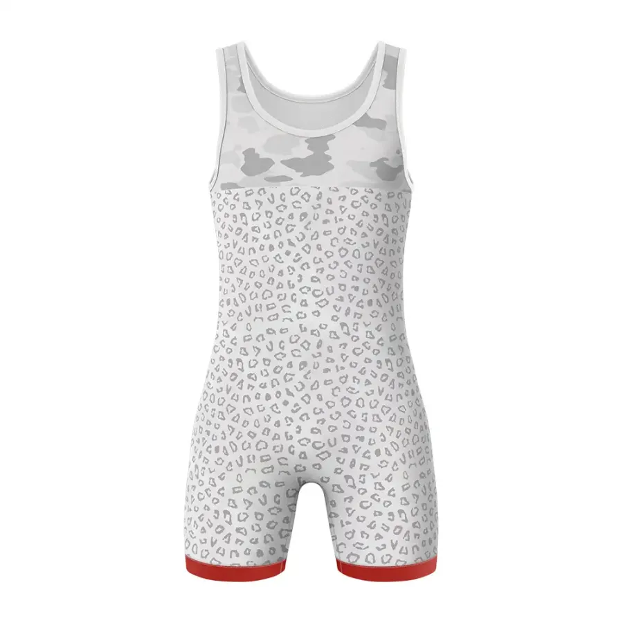 TONTON-Schneeleoparden-Muster-Sublimations-Wrestling-Anzug – Pro-Series-Muskel-Kompressionsbekleidung