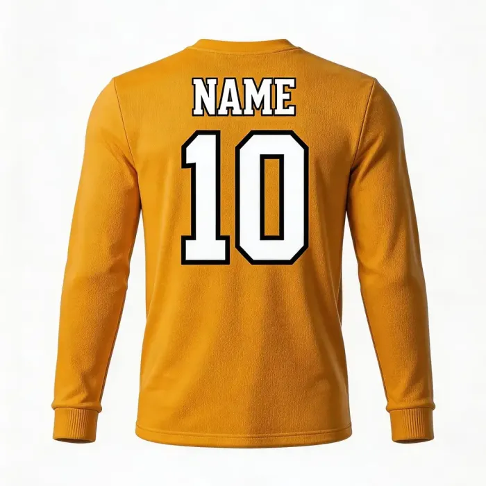 tonton yellow custom lacrosse shooting shirt back view featuring black name and number 10