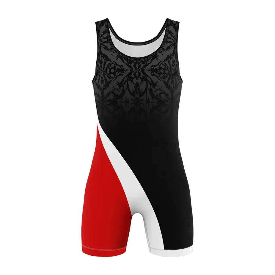 TONTON Crimson Strike Modern Wrestling Singlet – Verstärkte Nähte für professionelles Grappling