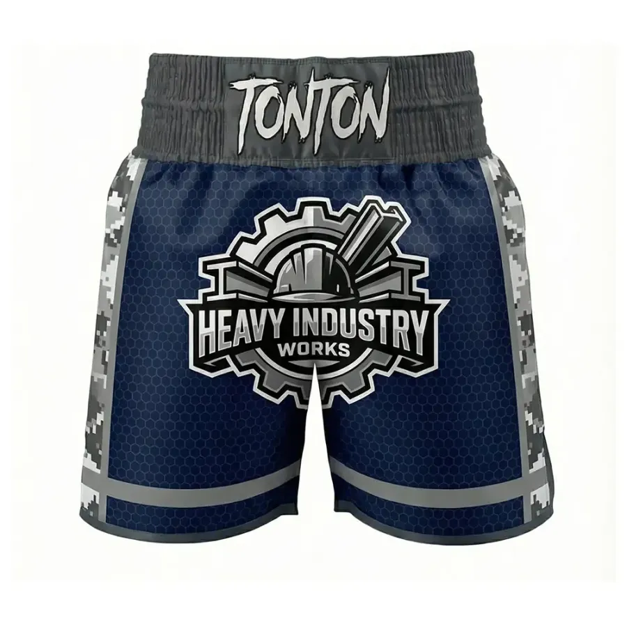 Tonton Heavy Industry – Box Shorts Camo, Albastru închis, Tricouri profesionale pentru performanță