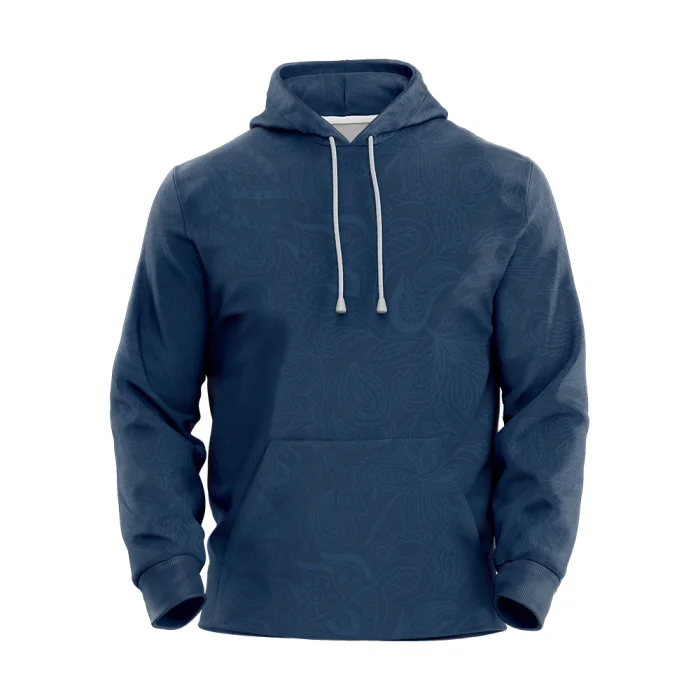 Front view of tonton classic heather navy basketball hoodie with a clean minimalist design and premium athletic fabric.