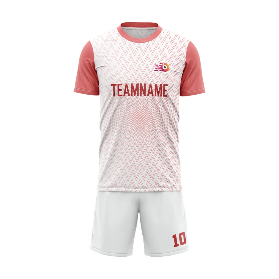 TONTON-Textil-Fußballtrikot in Weiß & Rot – individuell gestaltbares Logo, leichtes Leistungs-Outfit
