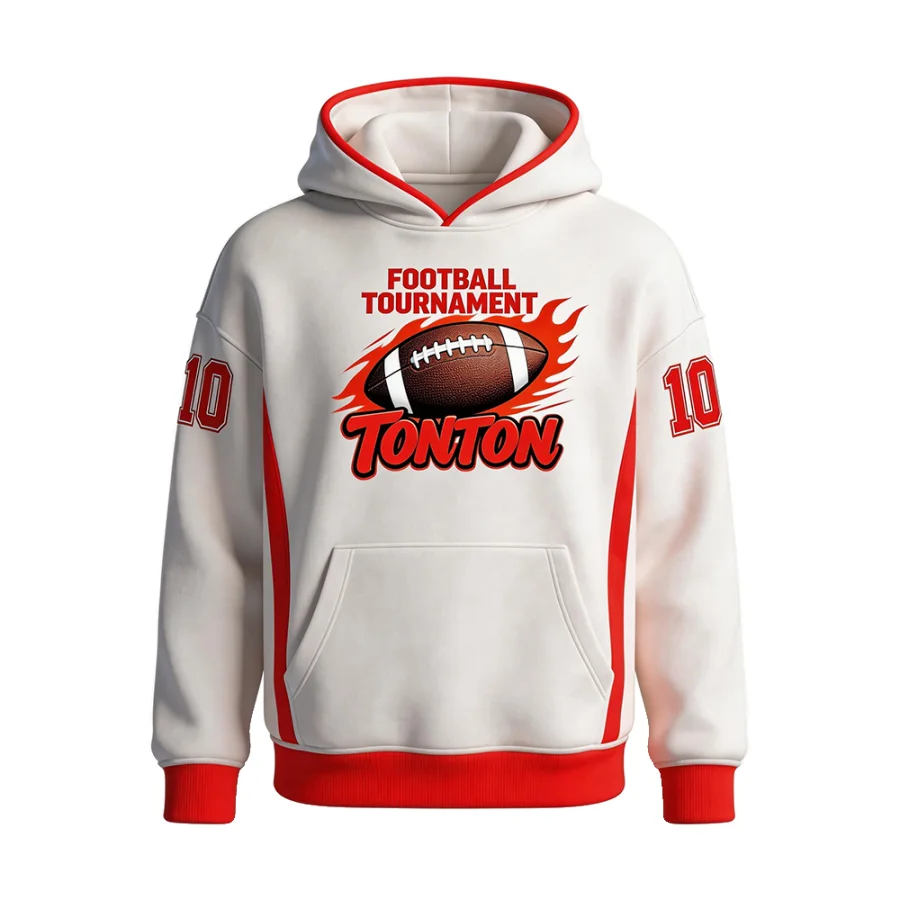 TONTON „Futbolo turnyras“ grafinis šildymo hoody – aukštos tankumo spausdintas, šiluminėmis medžiagomis išklotas apranga