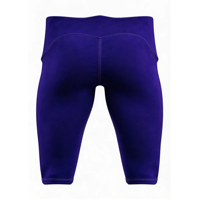 Back view of tonton custom purple American football game pants featuring high-stretch fabric and clean design.