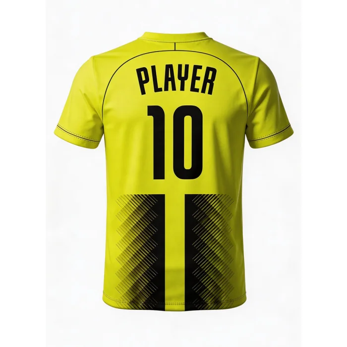 Back of tonton yellow volleyball jersey with "PLAYER 10" and black gradient halftone design.
