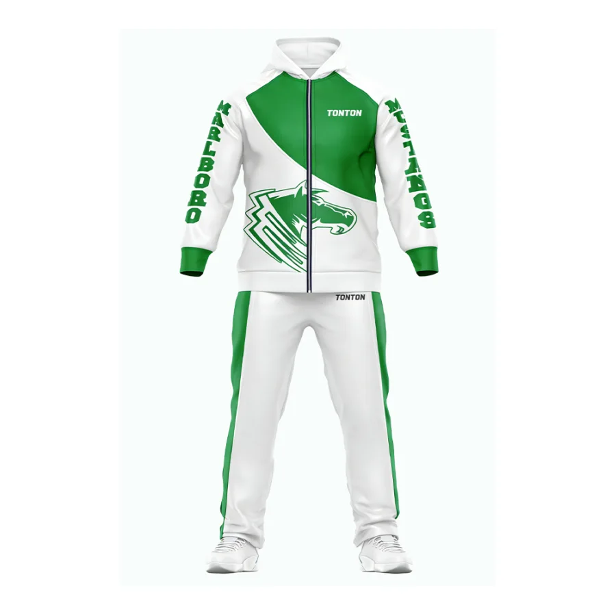 Tonton Green & White Custom Volleyball Tracksuit - Full Sublimation Printed Lightweight Teamwear