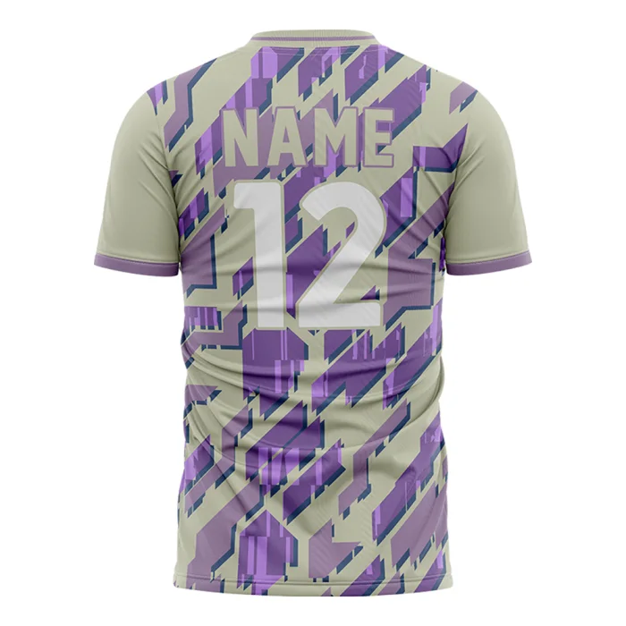 Back view of tonton custom purple geometric football jersey with professional player name and number 12.