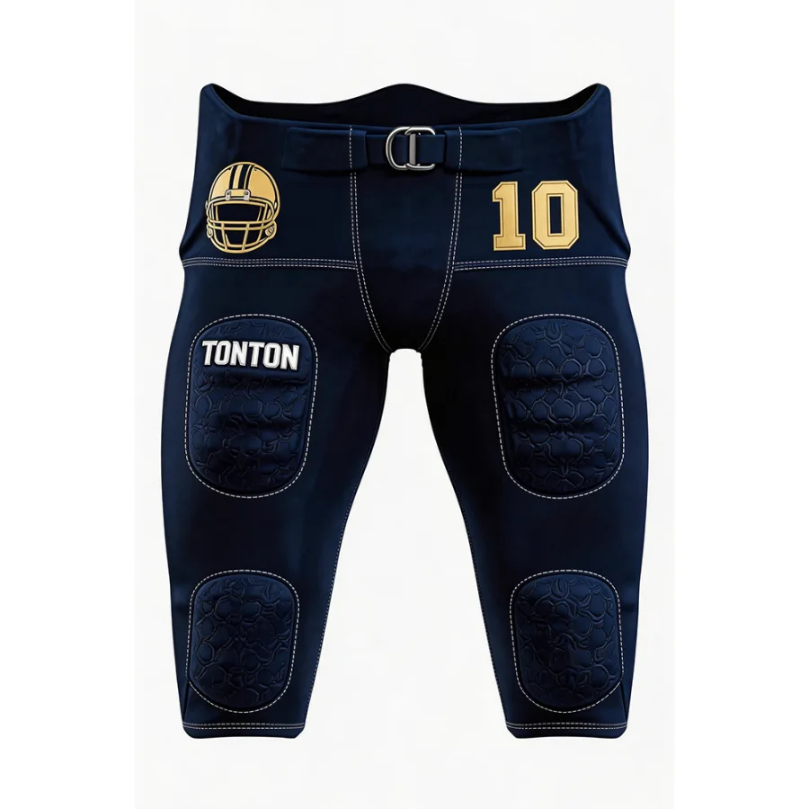 TONTON „Navy Elite“ šalmas su grafine detalėmis ir integruotos futbolo kelnės – žaidimų uniforma, atspari dirbtiniam kilimui