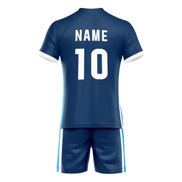 Back view of tonton navy blue volleyball uniform featuring customizable "NAME 10" print.