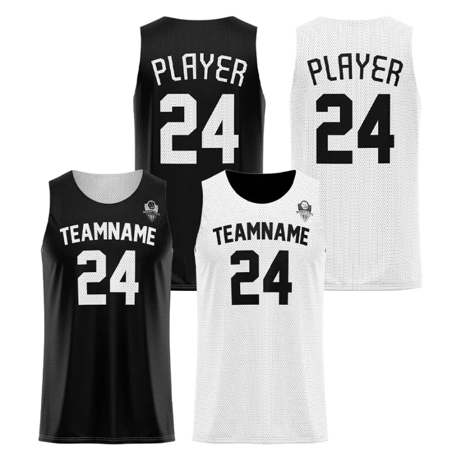 Tonton Black & White Reversible Basketball Jersey - Full Sublimation Printed Professional Team Kit