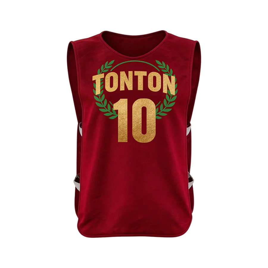 TONTON Deep-Red Elite-Laurel-Fußball-Trainingsweste – atmungsaktive, lockere Weste aus offener Maschenstruktur